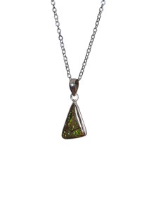 Pendentif serti argent en opale boulder