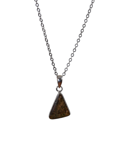 Pendentif serti argent en opale boulder
