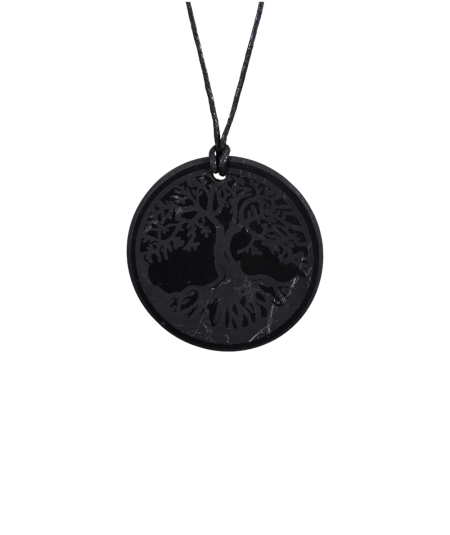 pendentif gravé arbre de vie en shungite