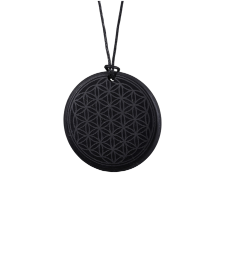 pendentif gravé fleur de vie en shungite