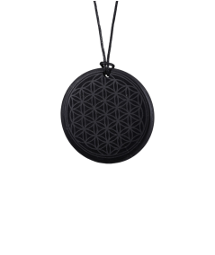 pendentif gravé fleur de vie en shungite