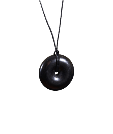 Pendentif donut en shungite – Pi chinois | Cristal Forest