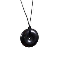 Pendentif donut en shungite – Pi chinois | Cristal Forest