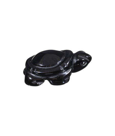 Tortue en obsidienne noire