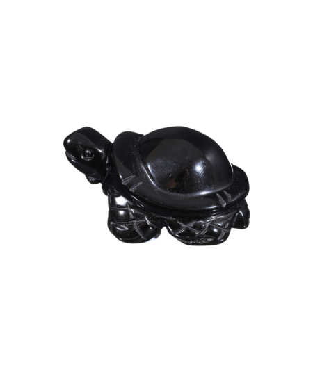Tortue en obsidienne noire