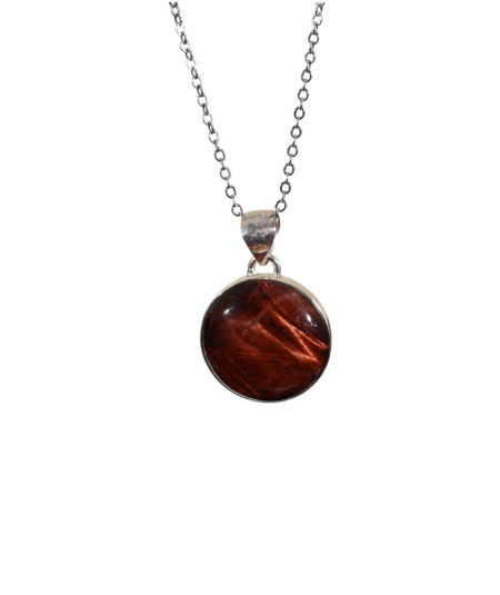 Pendentif serti argent en oeil de taureau