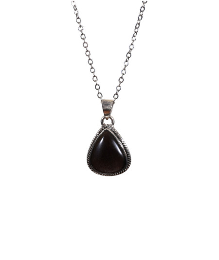 Obsidienne argentée - Pendentif Serti Argent