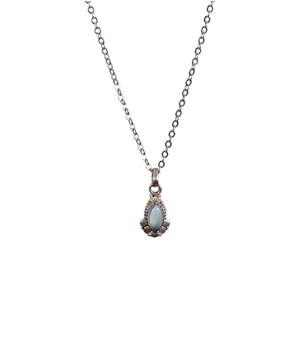 Pendentif aigue-marine serti argent 925 | Pièce unique  | Cristal Forest