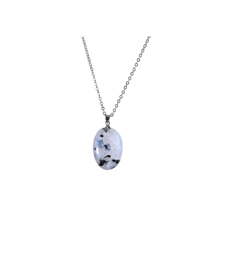 Pendentif bélière en pierre de lune blanche