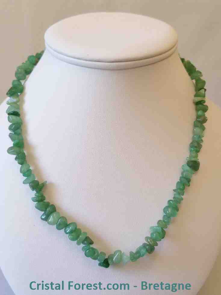 Collier réglable d'Aventurine verte