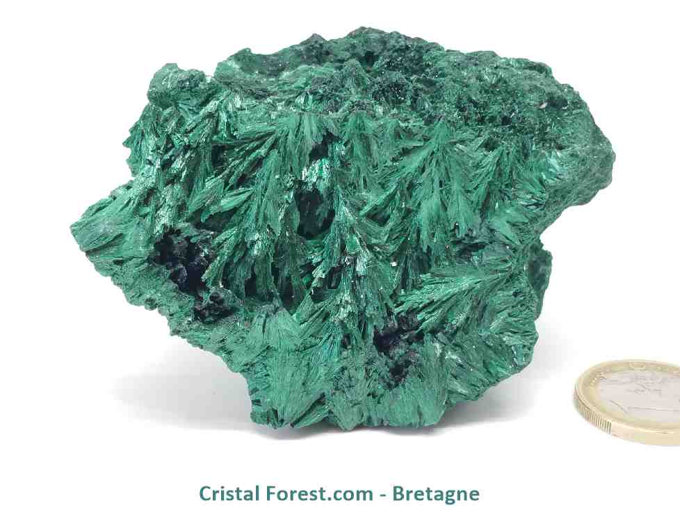 Malachite : pierre brute fibreuse