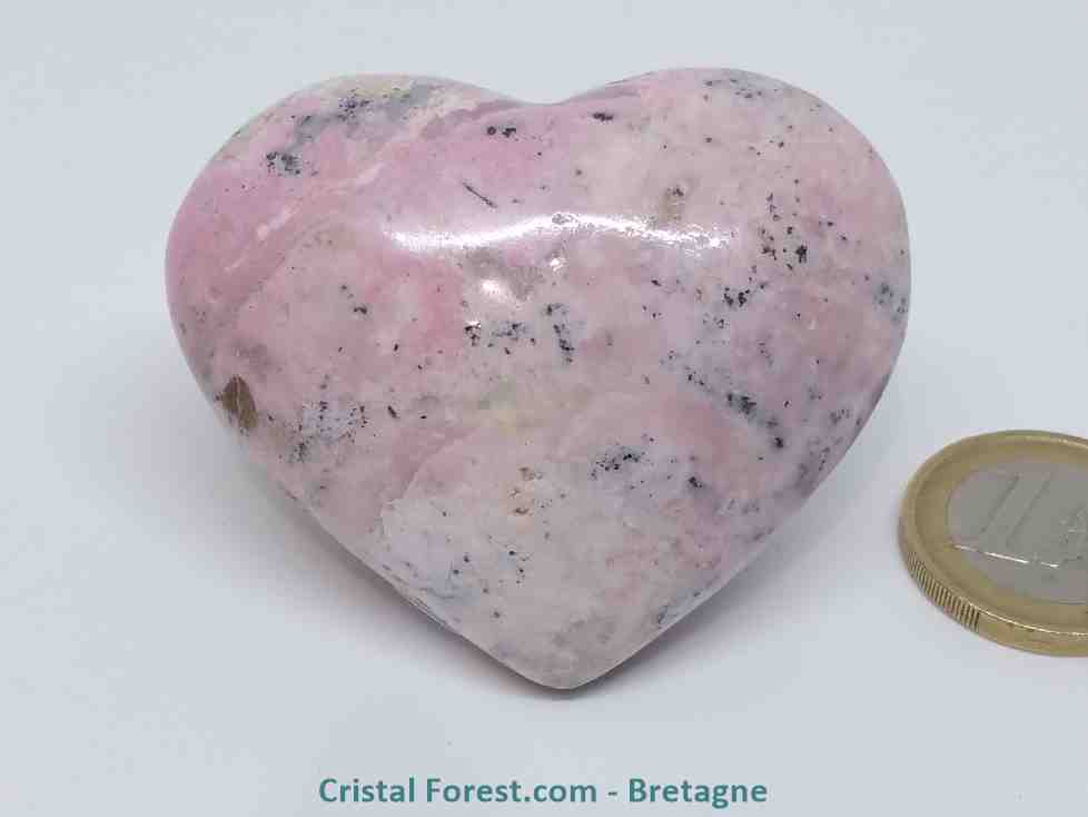 Coeur en pierre de rhodochrosite