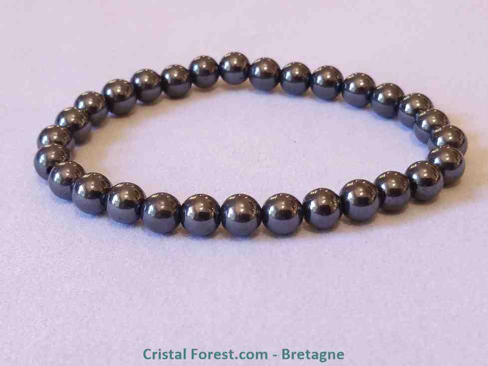 Bracelet en boules d'hématite