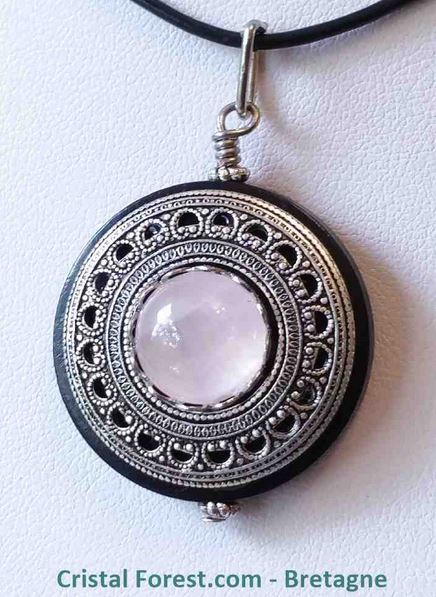 pendentifs en quartz rose