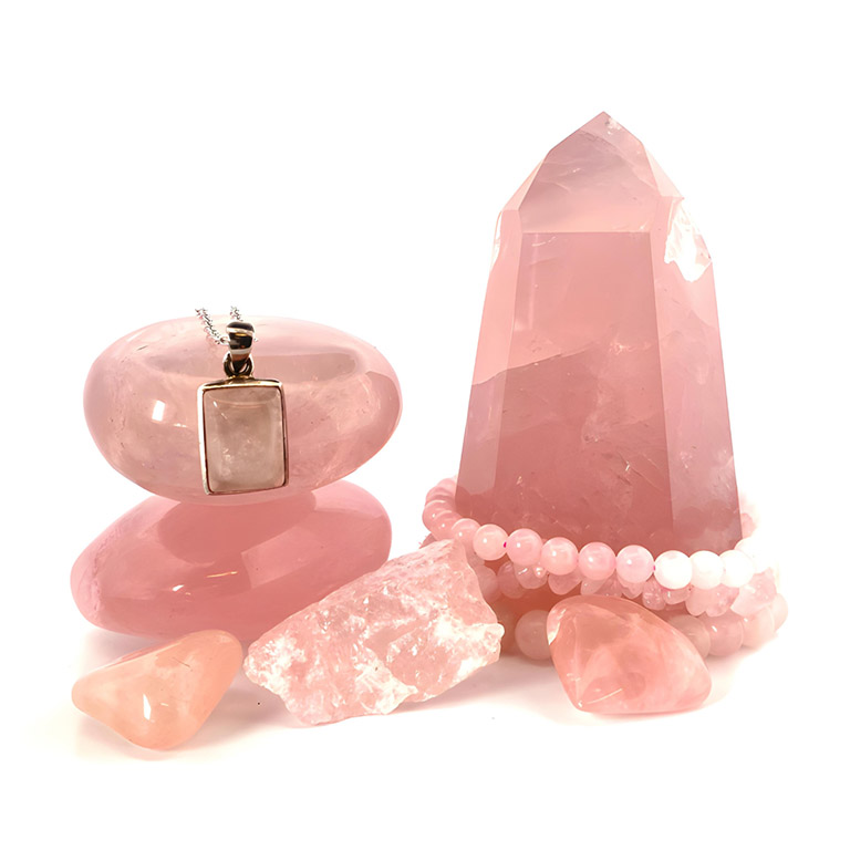 Pierres et Bijoux de Quartz Rose